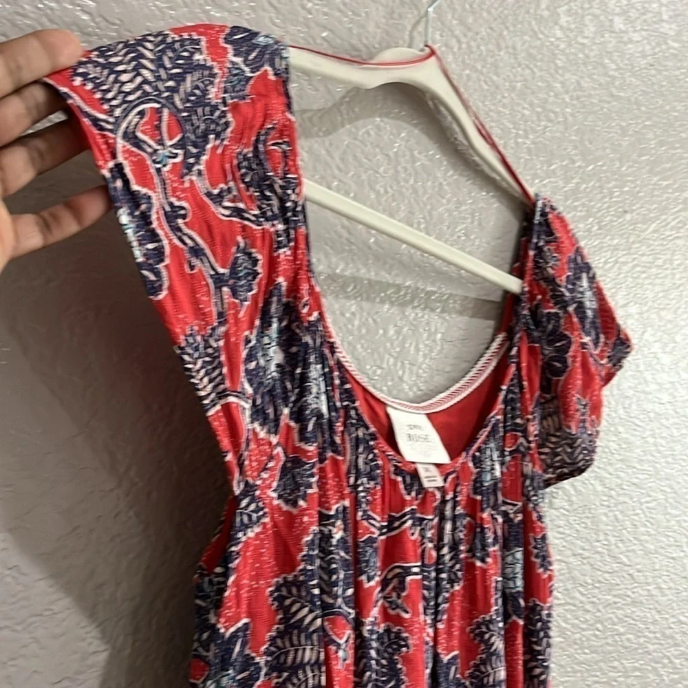 Knox Rose Red Floral Dress Sz M Cruise wear, nautical, tropical, bright TC0627